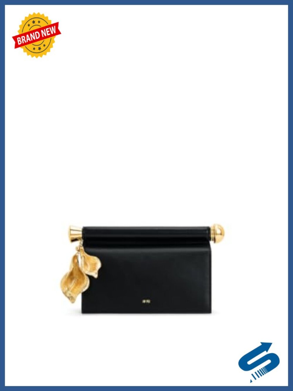 JW PEI Holly Vegan Leather Clutch Metal Pendant Embellished